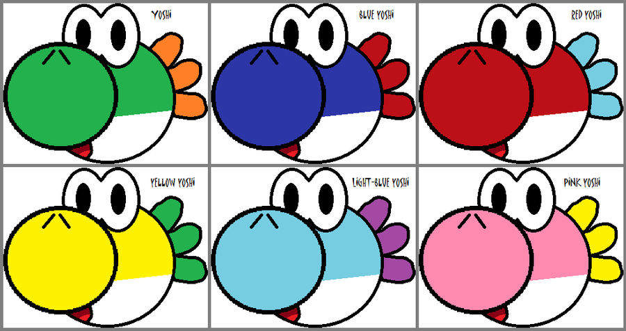 Yoshi In Different Colours By YoshiKoopaMan On DeviantArt yoshi-in-different-colours-by-yoshikoopaman-on-deviantart