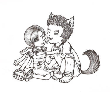 Red and Wolf: Lineart