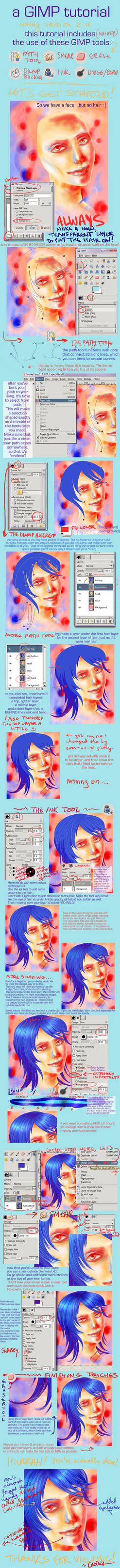 .GIMP hair tutorial. by Catiris