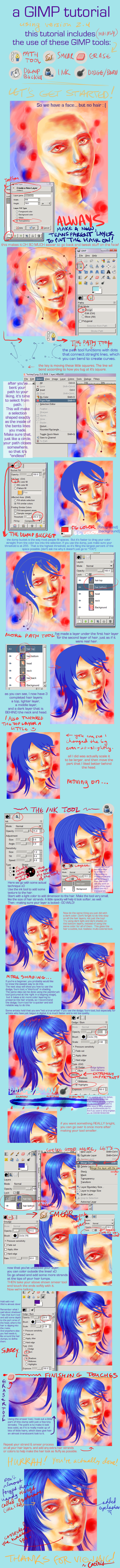 .GIMP hair tutorial. by Catiris