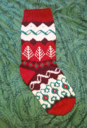 Stranded knit stocking