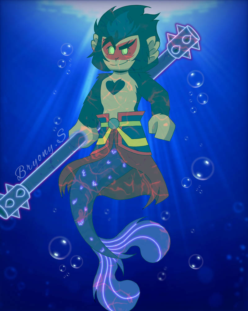 Macaque as a mermonkey by BryonySimons on DeviantArt