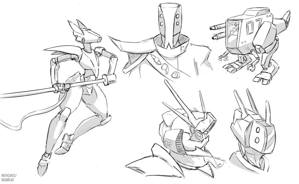 Robomoth Designs Robo doodles by MothCakes on DeviantArt