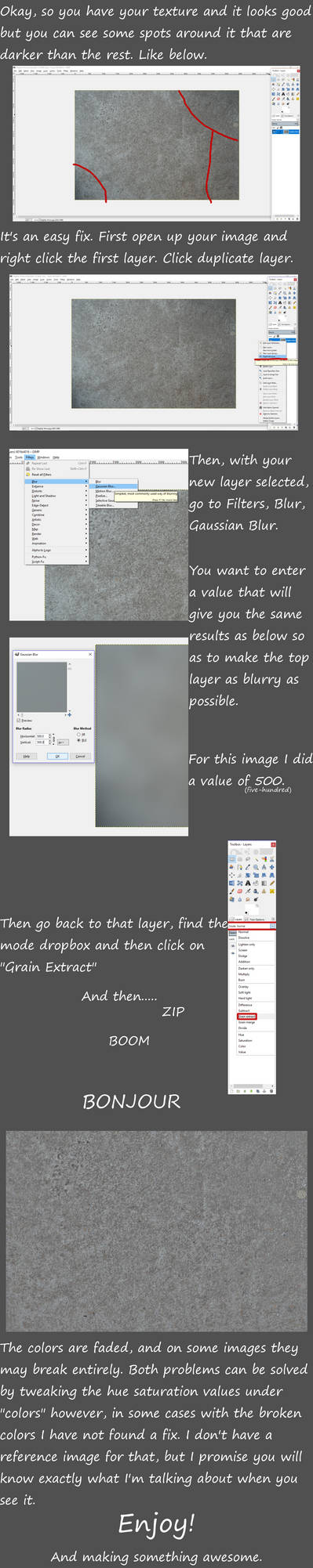 Fixing Texture Lighting in GIMP