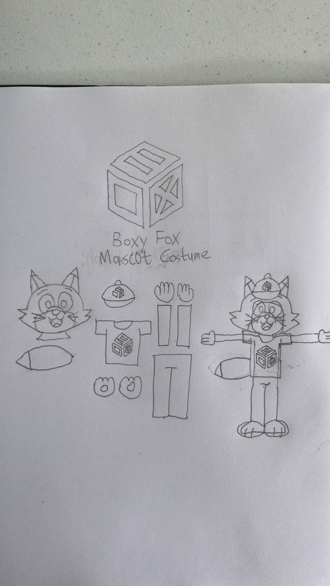 Boxy Fox Mascot Costume Concept Sketch by MickeyFan123 on DeviantArt