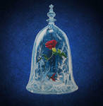 enchanted rose handpainted wall clock