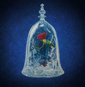 enchanted rose handpainted wall clock