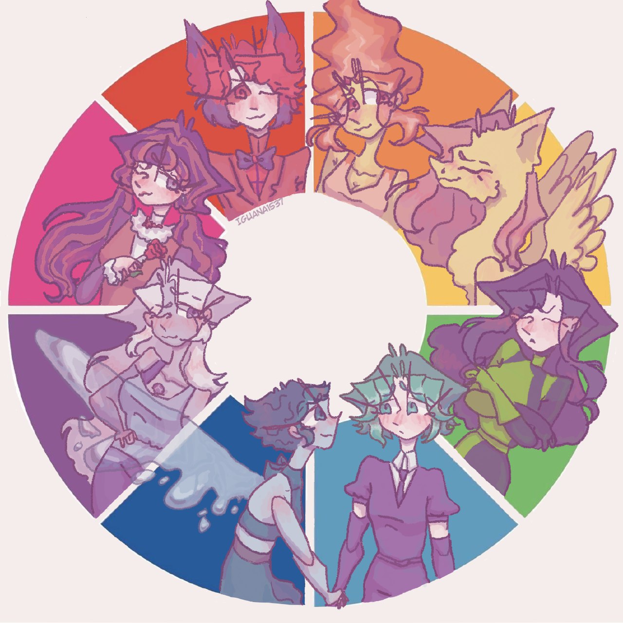 Color wheel art with lots of fanart by iguana1537 on DeviantArt