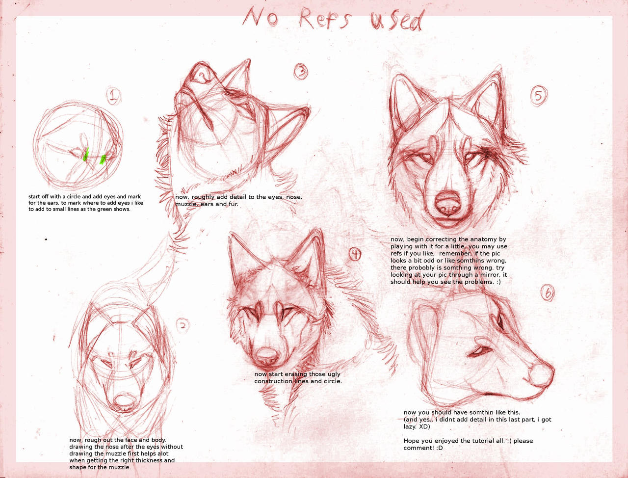 pix Wolf Anatomy Face wolf drawing tutorial by b