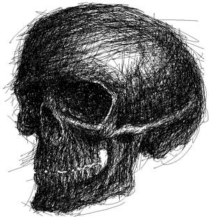 skull drawing in paint 2