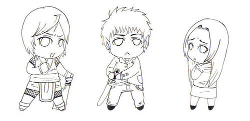 Tsuchi OC Chibies WIP - Set 1