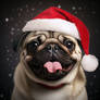  Ultra Realistic Pug Wearing A Santa Hat --v 80a7e