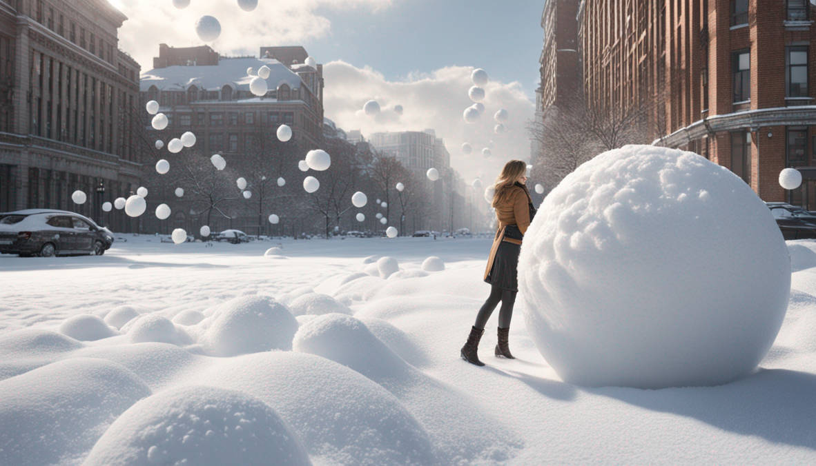 Countless huge snowballs in the sky hit the city C