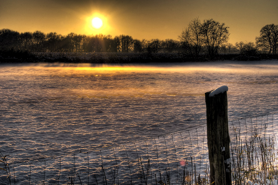 Snow sunset HDR1