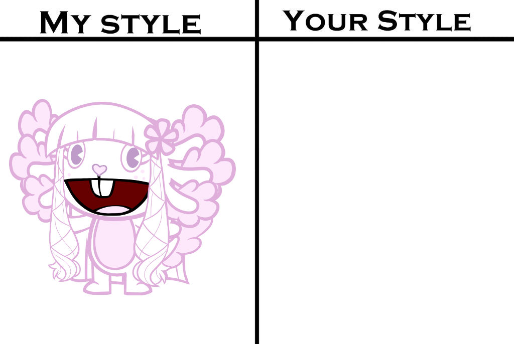 My style vs. your style meme showing two different artistic interpretations of a character.