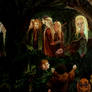 Gildor Inglorion greets Frodo, Sam and Pippin