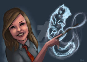 Hogwarts girl with patronus custom order