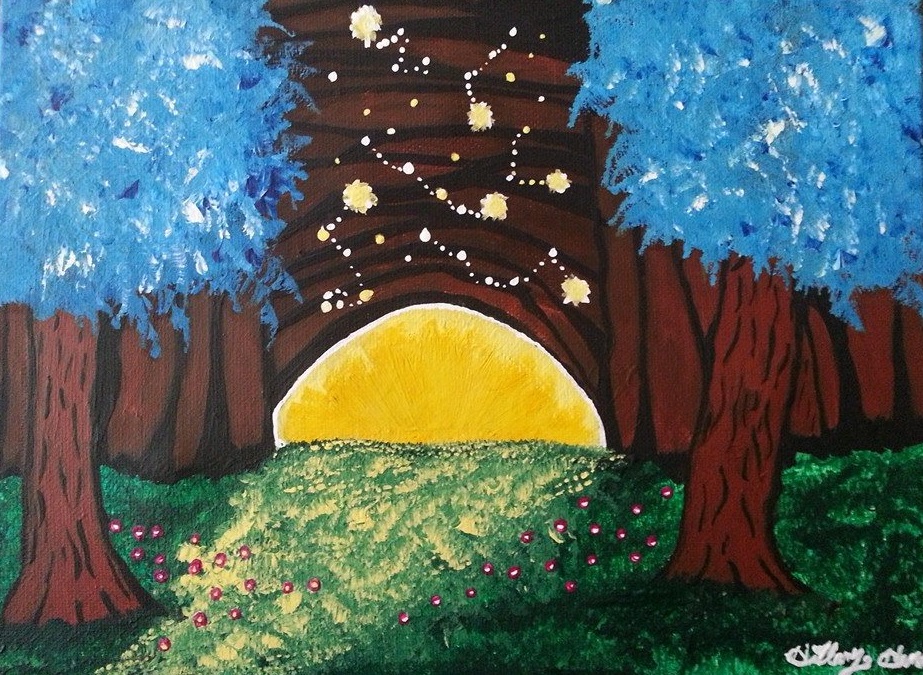 Enchanted Forest with Moonrise