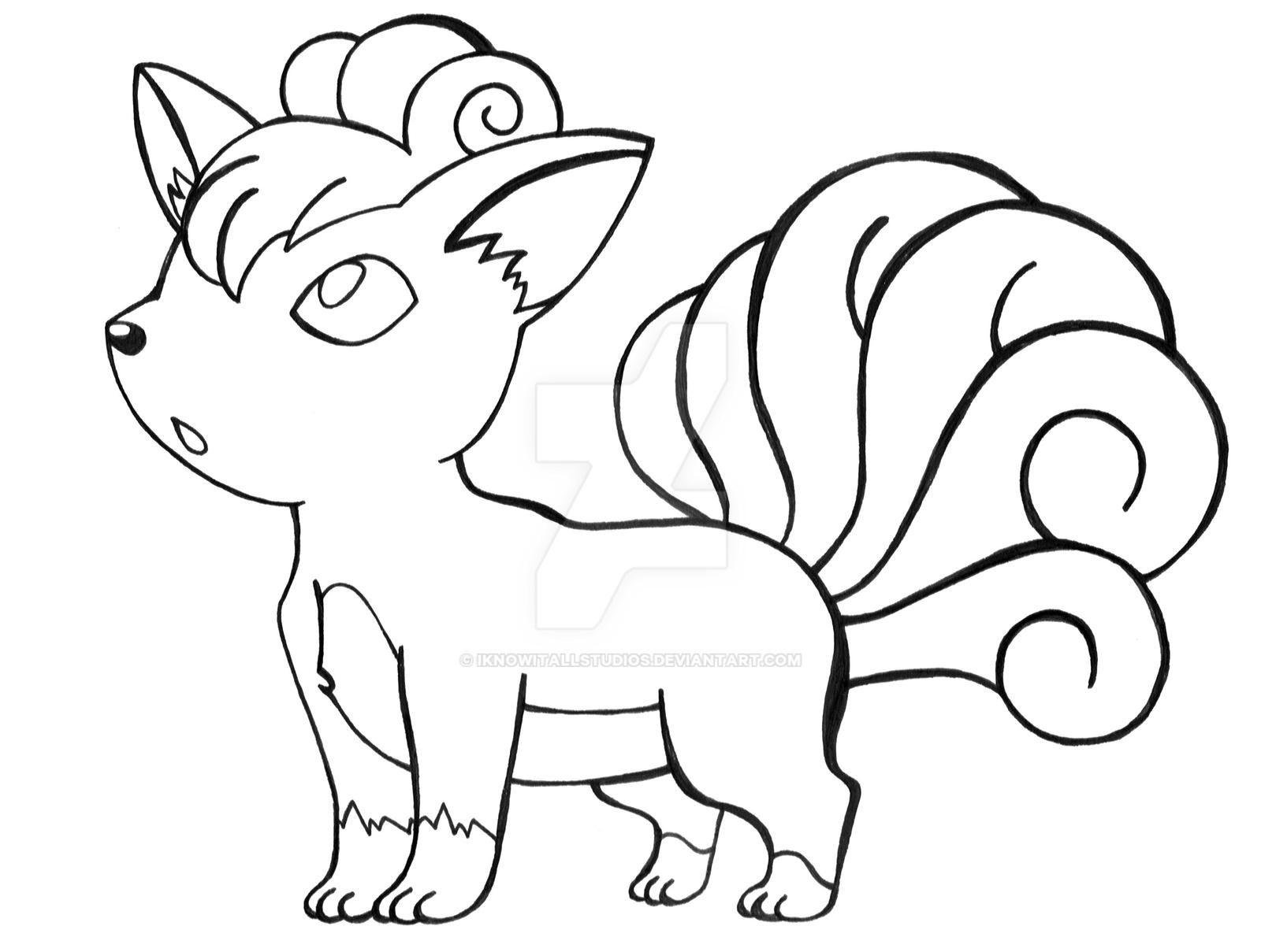 Vulpix (Line Art) by iKnowItAllStudios on DeviantArt