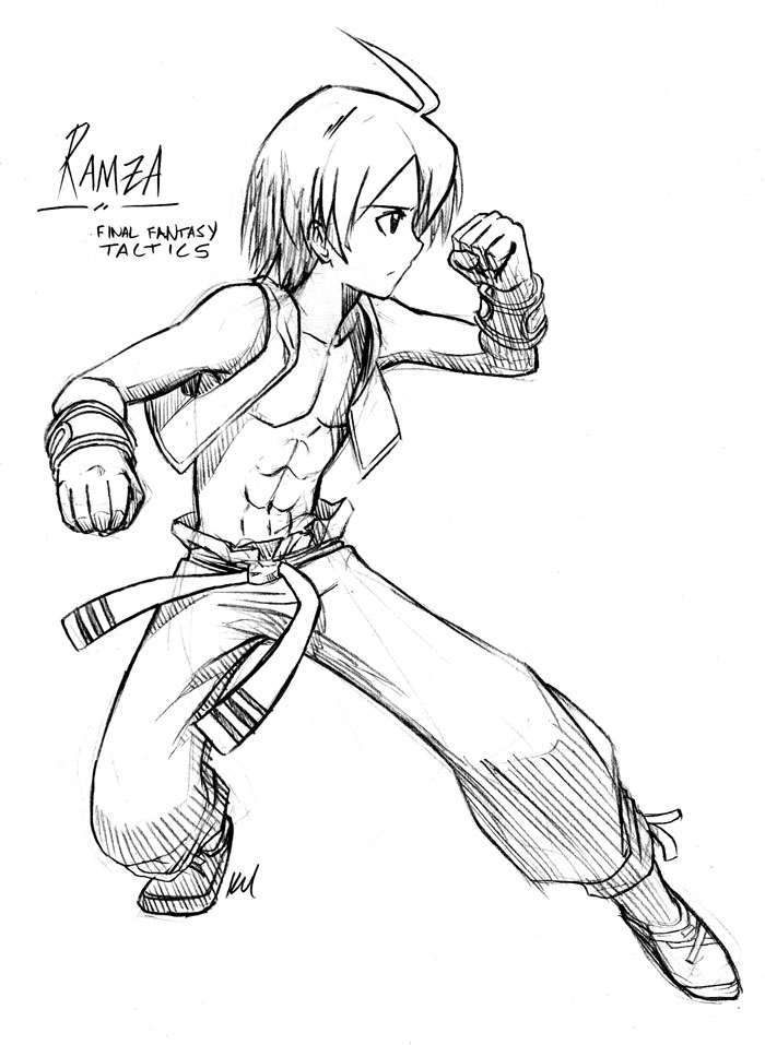 free sketch 08 - Monk Ramza