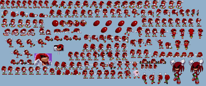 Demonized Knuckles Sprites By DollFan V2