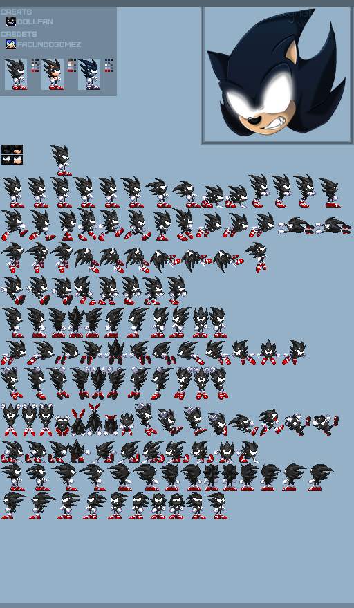 Dark sonic 3 sprites NB by evgeniimurin on DeviantArt