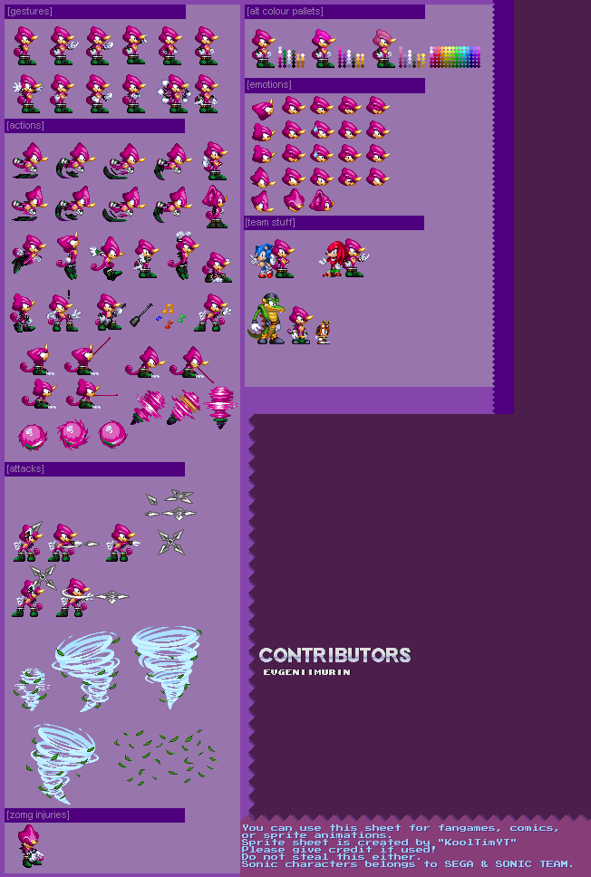 Modgen Vector Sprites modgen classic espio sprite sheet V1 by evgeniimurin on DeviantArt