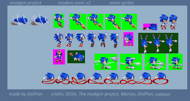 Modgen modern sonic V2 extra sprites by evgeniimurin on DeviantArt