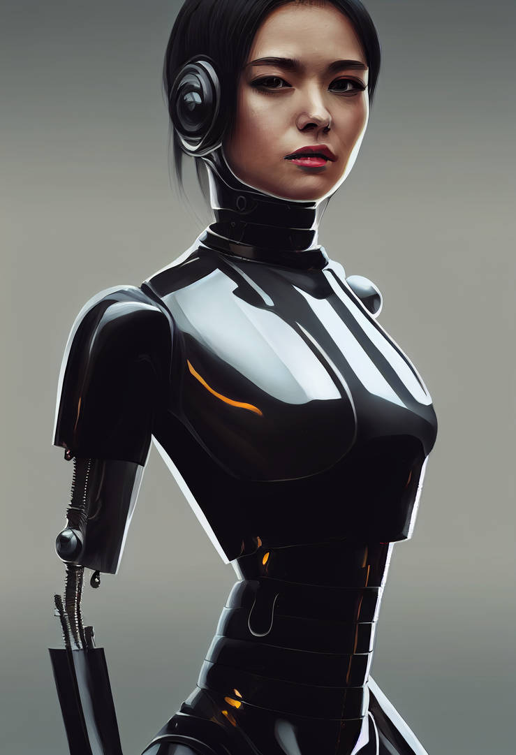 black glossy body female android by Midjourney by VonManhaim on DeviantArt