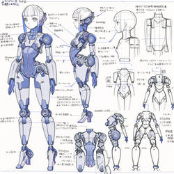 Blueprint of a female android by Midjourney