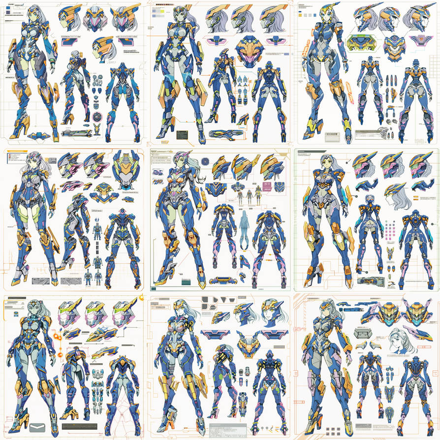 Blueprint of Heroic Female Androids by Midjourney by VonManhaim on ...