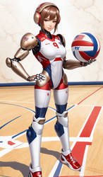 female android sports player  by StableDiffusion