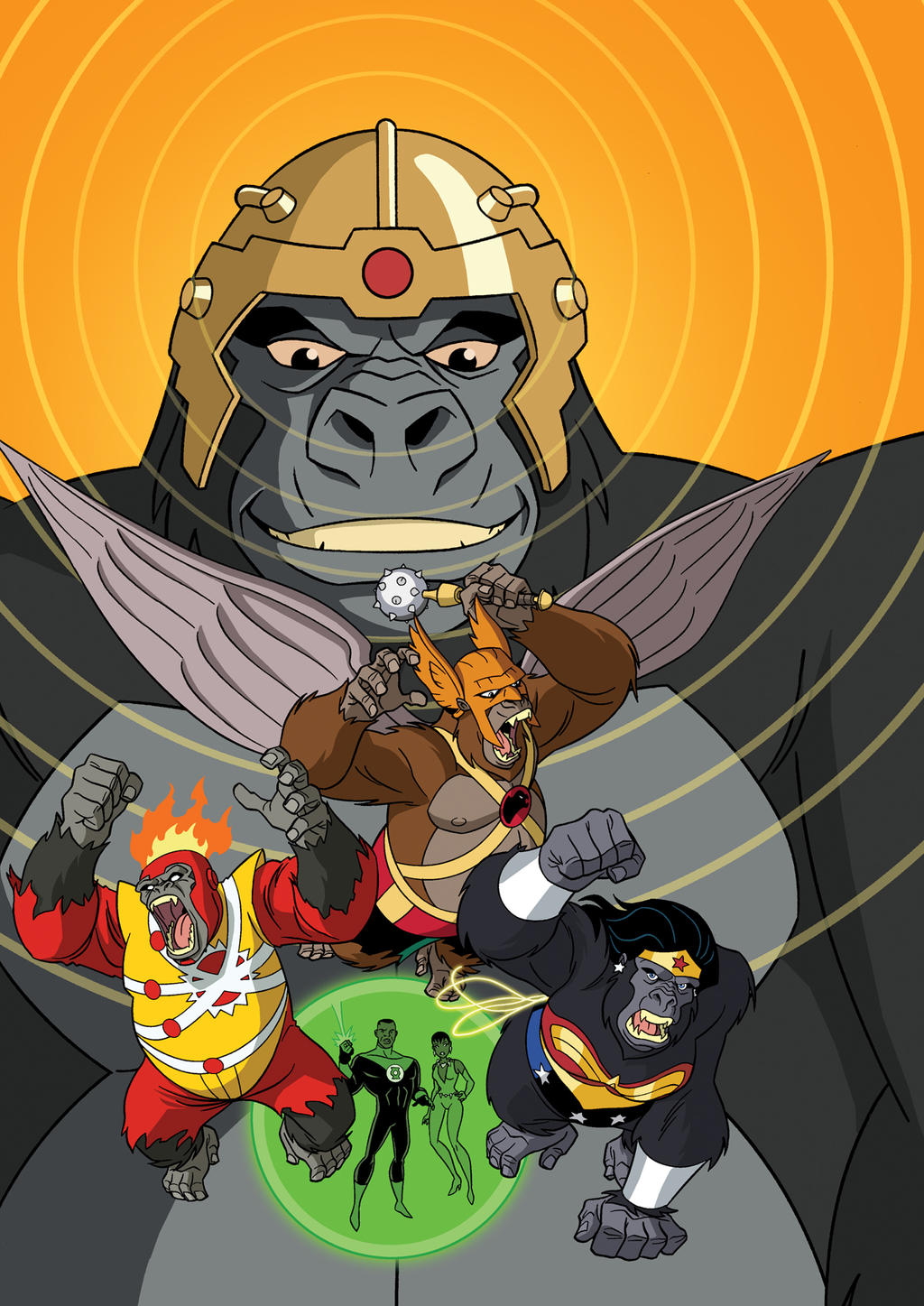 Justice League vs. Grodd - cover by TimLevins on DeviantArt