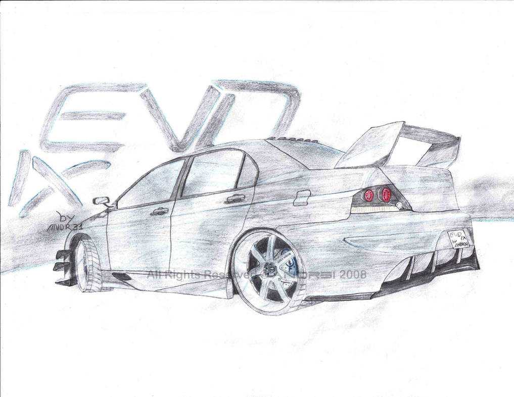 Evo Rear Drawing Basic Mitsubishi EVO-IX by DR31 on DeviantArt