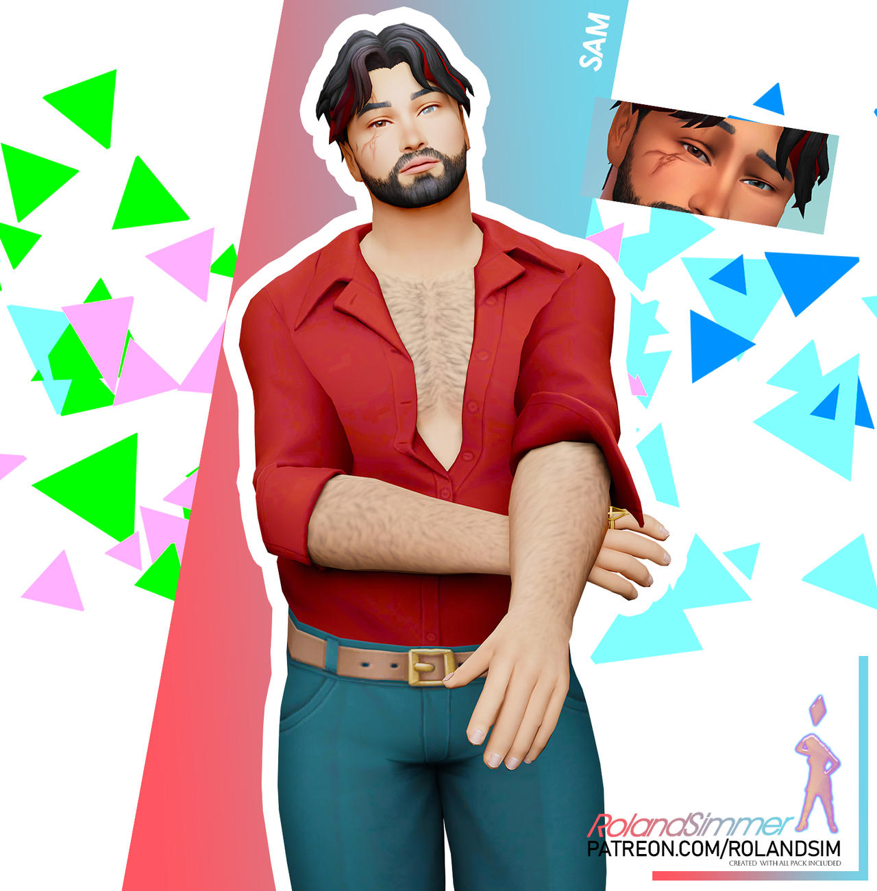 The Sims 4 - Sam - Bear Sim Gay Sim CC and Downloa