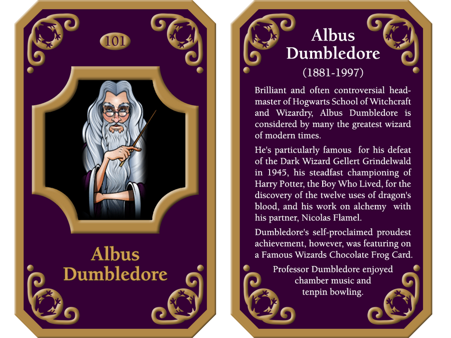 Famous Wizard Cards: Albus Dumbledore by GeorgeWiseman on DeviantArt