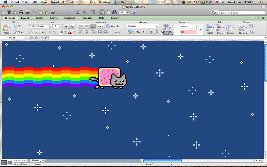 Nyan Cat in Microsoft Excel