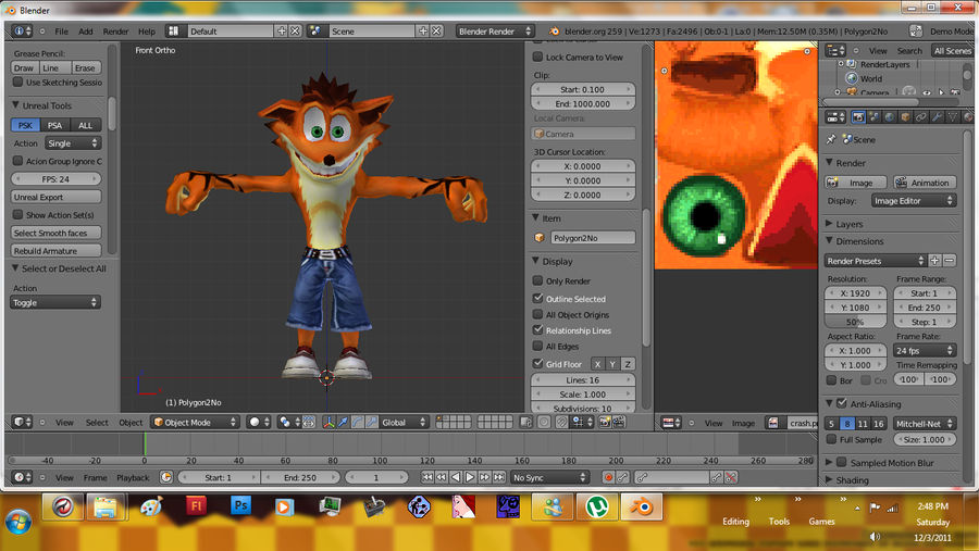 WIP Crash Bandicoot Model Rig