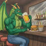 Tenoroon having a beer with dinner at a Bar