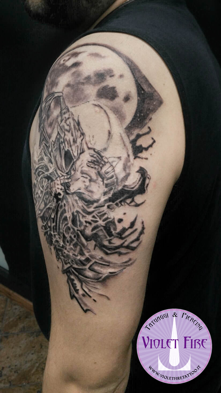 Tatuaggio Dark Souls, Artorias e Sif - Adam Raia