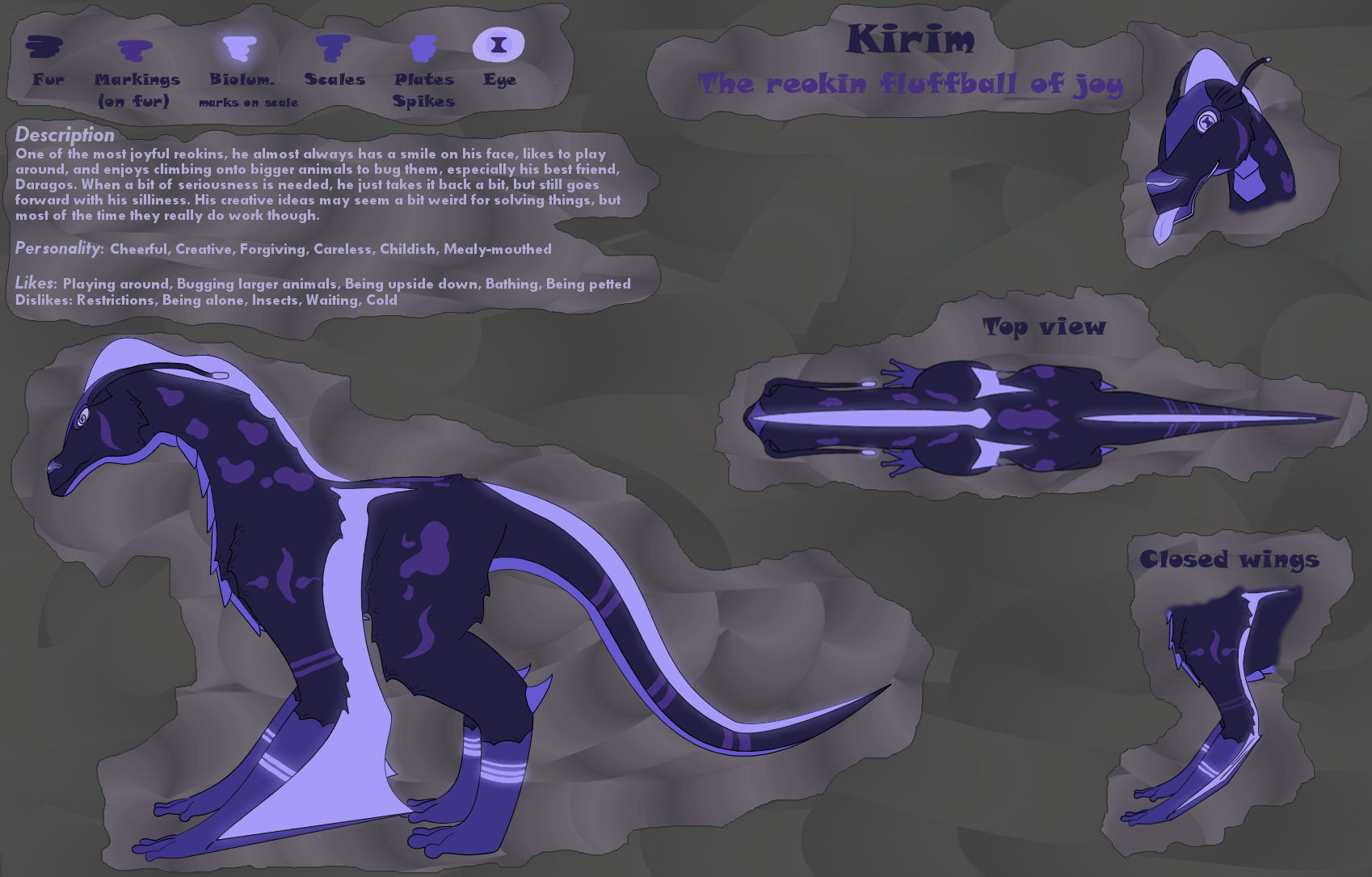 Reokin species and OC Kirim Reference sheet