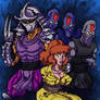 Shredder capturing April O'Neil