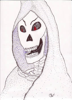 cloaked skeleton face