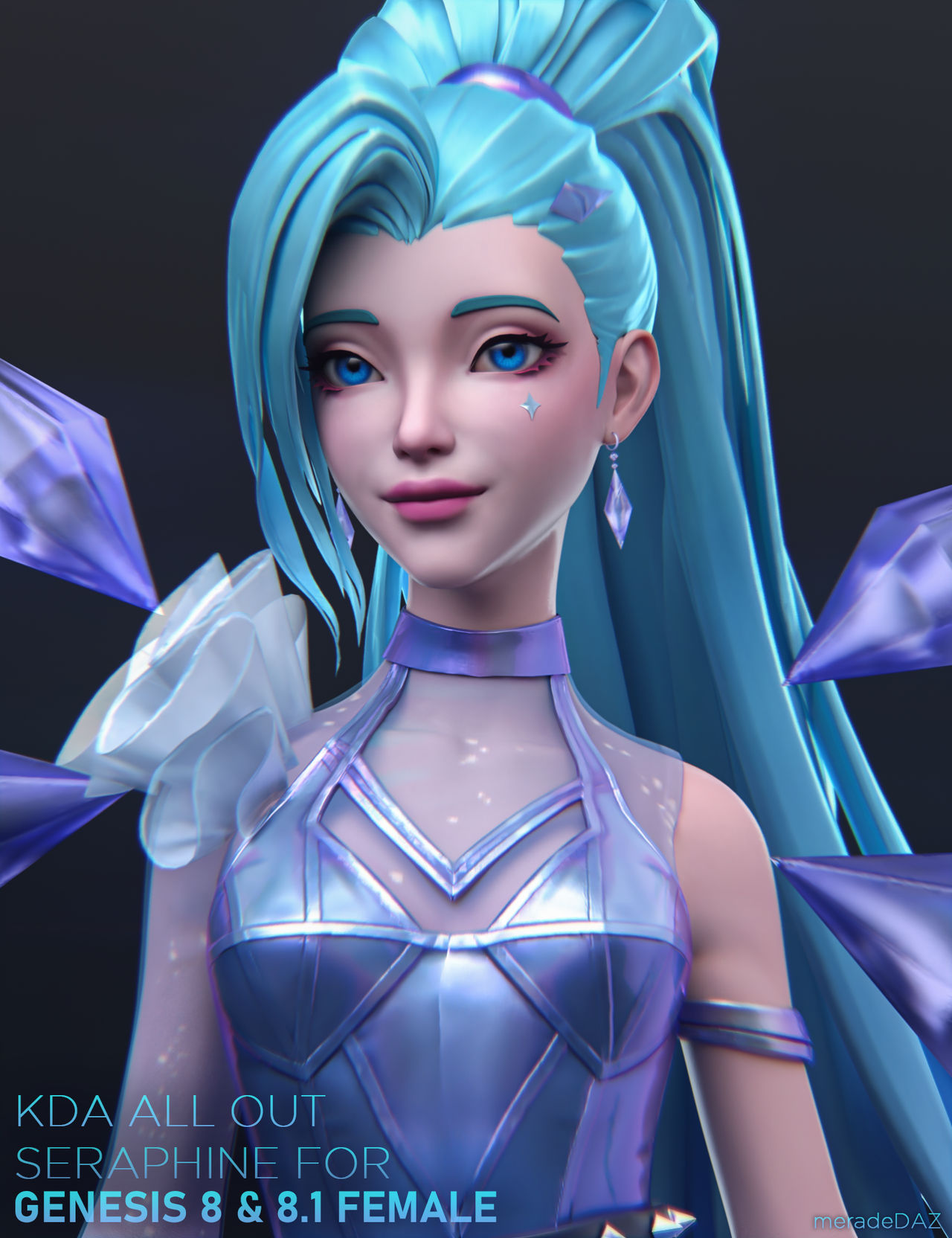 Seraphine KDA ALL OUT for Genesis 8 and 8.1 Female by MeradeDAZ on
