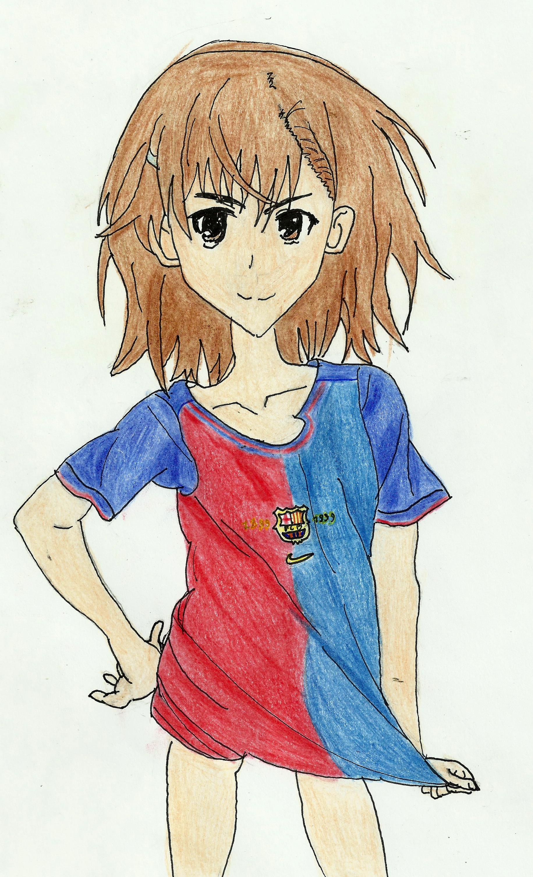 Misaka Mikoto in FC Barcelona shirt by kedzior1916 on DeviantArt Misaka Mikoto in FC Barcelona shirt by kedzior1916 on DeviantArt
