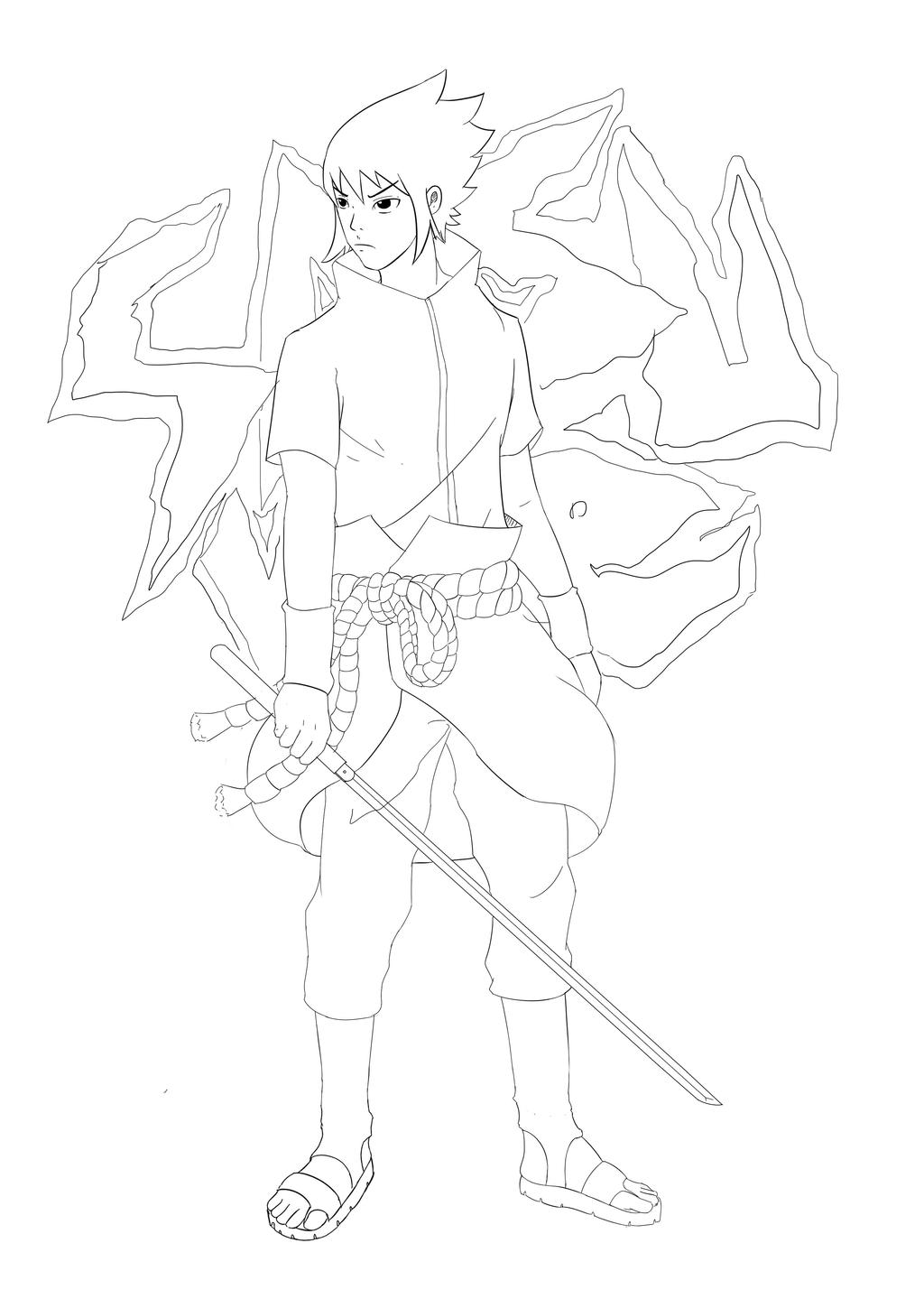 Sasuke Line Trace lineart fanart sasuke by yotaedo on DeviantArt