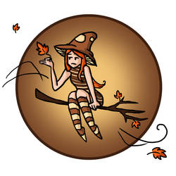 Inktober2019 - Day1 - Seasonal Witch (Autumn)