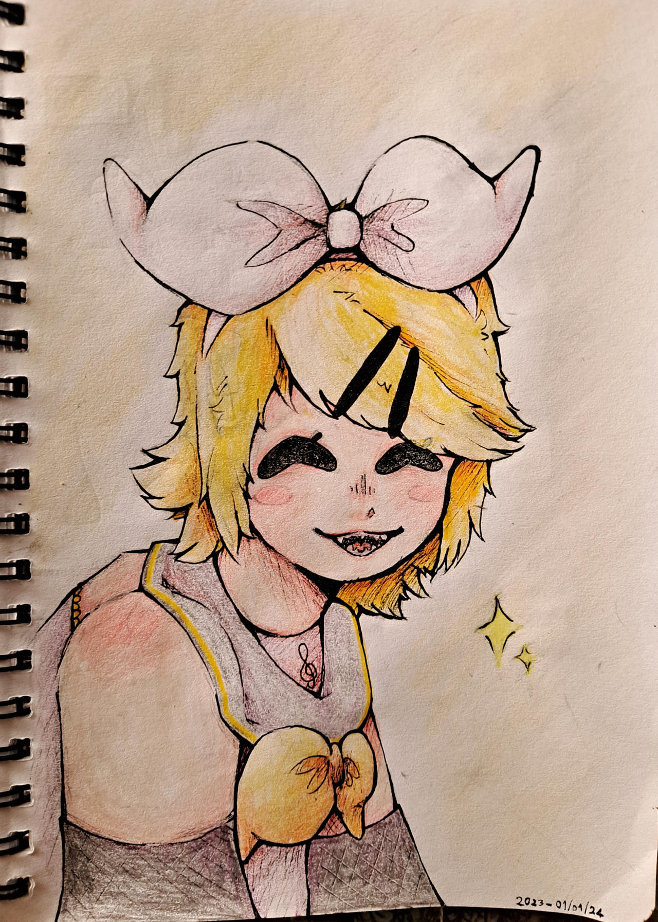 Kagamine Rin on paper! by sourlilypancakes on DeviantArt