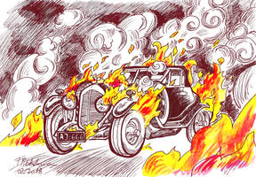 burning Bentley