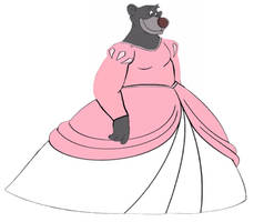 Baloo in a evening dress